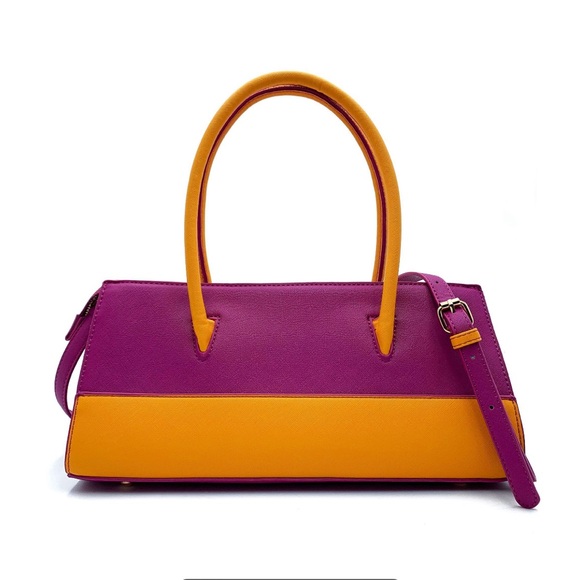 NWT Trina Turk Colorblock Satchel - Picture 3 of 6